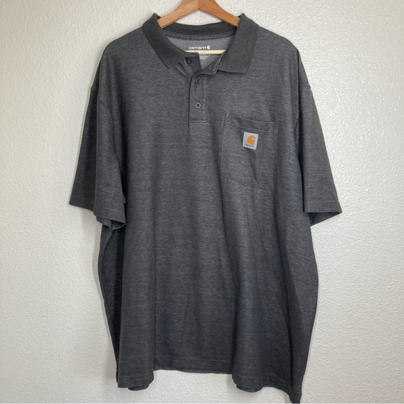 Carhartt  Polo Shirt Loose Fit Midweight Short-Sleeve Pocket K570 Gray - Picture 1 of 14